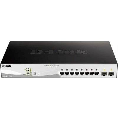 Коммутатор D-Link DGS-1210-10MP/F3A, 8×1 Гбит/с + 2×1 Гбит/с SFP, управляемый