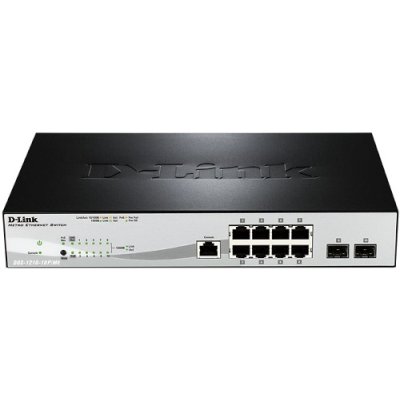 Коммутатор D-Link DGS-1210-10P/ME/A1A, 8×1 Гбит/с + 2×1 Гбит/с SFP, управляемый