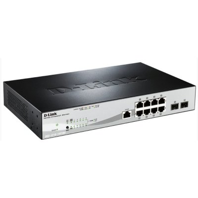 Коммутатор D-Link DGS-1210-10P/ME/B1A, 8×1 Гбит/с + 2×1 Гбит/с SFP, управляемый