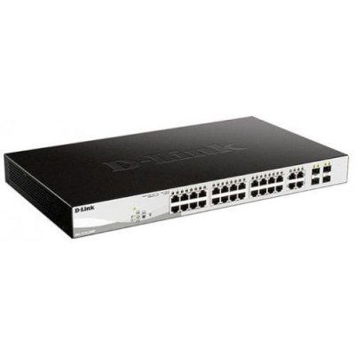 Коммутатор D-Link DGS-1210-28MP/F4A, 24×1 Гбит/с + 4×1 Гбит/с Combo, настраиваемый