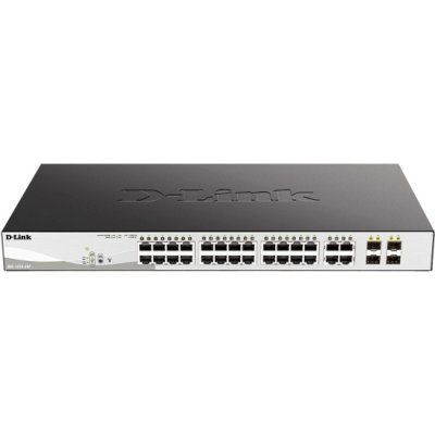 Коммутатор D-Link DGS-1210-28P/F5A, 24×1 Гбит/с + 4×1 Гбит/с Combo, настраиваемый