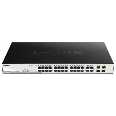 Коммутатор D-Link DGS-1210-28P/FL1A 28x1Гбит/с 4xКомбо(1000BASE-T/SFP) 24PoE 193W управляемый