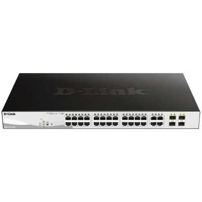 Коммутатор D-Link DGS-1210-28P/FL2A, 24×1 Гбит/с + 4×1 Гбит/с Combo, настраиваемый