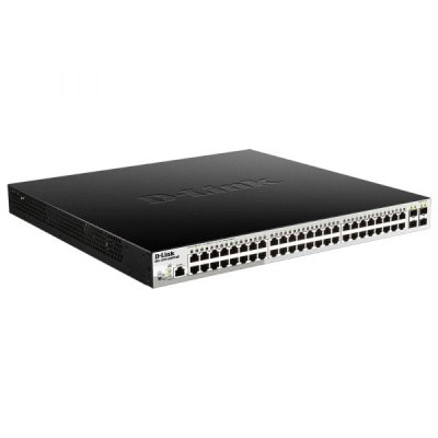 Коммутатор D-Link DGS-1210-52MPP/E2A, 48×1 Гбит/с + 4×1 Гбит/с SFP, настраиваемый