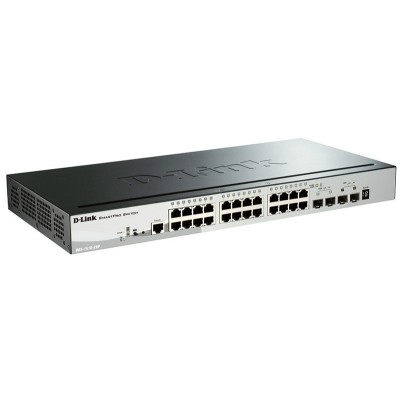 Коммутатор D-Link DGS-1510-28P/A1A, 24×1 Гбит/с + 2×1 Гбит/с SFP + 2×10 Гбит/с SFP+, управляемый