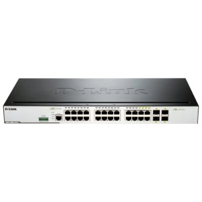 Коммутатор D-Link DGS-3000-28L/B1A, 24×1 Гбит/с + 4×1 Гбит/с SFP, управляемый