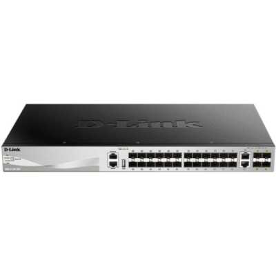 Коммутатор D-Link DGS-3130-30S/B1A, 24×1 Гбит/с SFP + 4×10 Гбит/с SFP+ + 2×10 Гбит/с Combo, управляемый