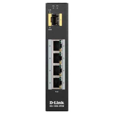 Коммутатор D-Link DIS-100G-5PSW/A1A, 4×1 Гбит/с + 1×1 Гбит/с SFP, неуправляемый