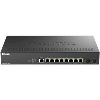 Коммутатор D-Link DMS-1250-10SP/A1A/6KV, 8×2,5 Гбит/с PoE+ + 2×10 Гбит/с SFP+, управляемый
