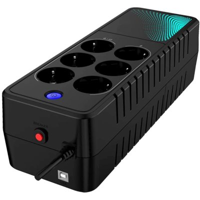Источник бесперебойного питания CBR LGT-850H-6F-LDB Offline 850VA/480W 6Ah12V 6 x Shuko+ Breaker