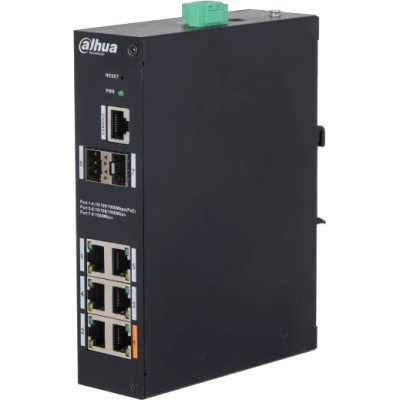 Коммутатор Dahua DH-HS4208-4GT-60, 6×1 Гбит/с + 2×1 Гбит/с SFP, управляемый