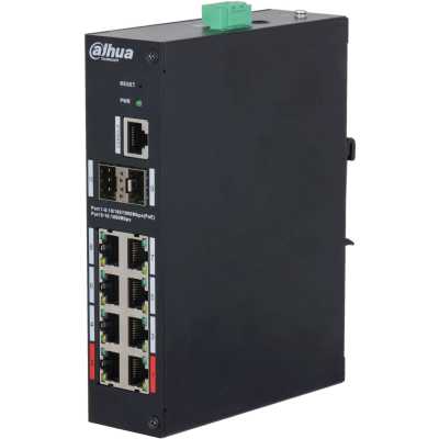 Коммутатор Dahua DH-HS4210-8GT-90, 8×1 Гбит/с + 2×1 Гбит/с SFP, управляемый