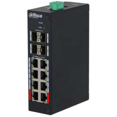 Коммутатор Dahua DH-HS4412-8ET-120, 8×100 Мбит/с + 4×1 Гбит/с SFP, управляемый