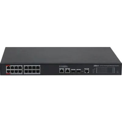 Коммутатор Dahua DH-S4220-16GT-190, 16×1 Гбит/с + 2×1 Гбит/с + 2×1 Гбит/с SFP, управляемый