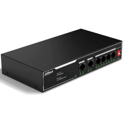 Коммутатор Dahua DH-SF1006LP, 6×100 Мбит/с, неуправляемый