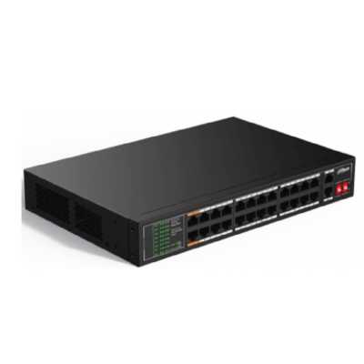 Коммутатор Dahua DH-SF1026LP, 24×100 Мбит/с + 2×1 Гбит/с, управляемый
