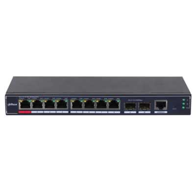 Коммутатор Dahua DH-SG4010P-2F, 8×1 Гбит/с + 2×1 Гбит/с SFP, управляемый