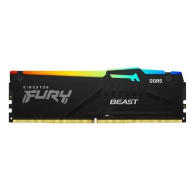Оперативная память Kingston Fury Beast, DDR5, 32Gb (1x32GB), 5600MHz, CL36, DIMM, радиатор, RGB, черный