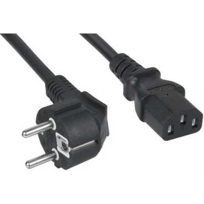 Кабель питания Filum FL-PC-SH90/C19-C3-3.0-BK ПВС-АП 3x2.5 CEE 7/7(Schuko) угловая - C19, 220/250В, 16А, чёрный, 3м