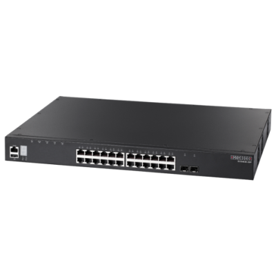 Коммутатор Edge-core ECS4620-28P, 24×1 Гбит/с + 2×10 Гбит/с SFP+ + слот расширения (2×10 Гбит/с SFP+), управляемый
