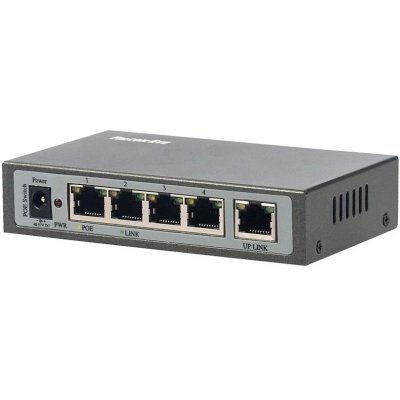 Коммутатор Falcon Eye FE-104POE-S, 4×100 Мбит/с PoE + 1×100 Мбит/с Uplink, неуправляемый