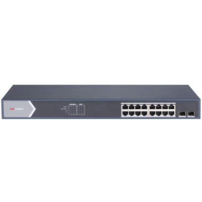 Коммутатор Hikvision DS-3E1518P-SI, 16×1 Гбит/с PoE + 2×1 Гбит/с SFP, управляемый