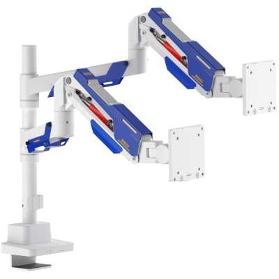 Кронштейн для мониторов Ultramounts UM744WB белый/синий 24"-57" макс.27кг крепление к столешнице поворот и наклон