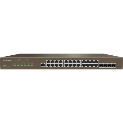 IP-COM G3328F Коммутатор управляемый, 28 портов, 24x1 Гбит/с, SFP 4x1 Гбит/с, установка в стойку, металлический корпус