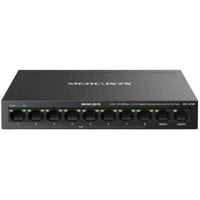 Коммутатор настольный Mercusys MS110CMP с 8 портами PoE+ 10/100 Мбит/c и 2 гигабитными портами