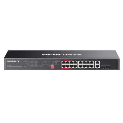 Mercusys MS120GP 20-портовый гигабитный монтируемый в стойку коммутатор с 16 портами PoE+