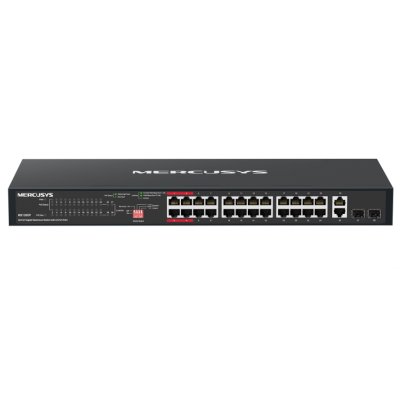 Гигабитный 28-портовый монтируемый в стойку коммутатор Mercusys MS128GP с 24 портами PoE+