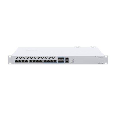 Маршрутизатор MikroTik CRS312-4C+8XG-RM Cloud Router Switch 8х 1G/2.5G/5G/10G RJ45, 4х 10G RJ45/SFP+ with RouterOS L5, 1U rackmount enclosure