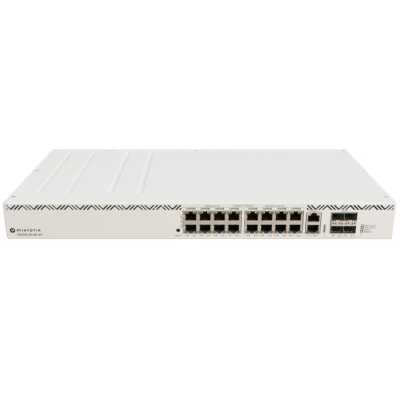 Коммутатор MikroTik CRS320-8P-8B-4S+RM Cloud Router Switch with dual-core 800 MHz CPU, 256 MB RAM, 98DX226S switch chip, 17 x Gigabit Eth ports (8 x 802.3af/at, 8 x 802.3bt PoE-out), 4 x 10G SFP+ ports, RouterOS L5, 1U rackmount enclosure, 600W PSU