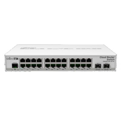 Коммутатор Mikrotik CRS326-24G-2S+IN with 800 MHz CPU, 512MB RAM, 24xGigabit LAN, 2xSFP+ cages, RouterOS L5 or SwitchOS (dual boot), desktop case, PSU