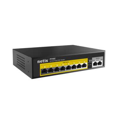 Коммутатор Netis P110C 10-портовый PoE+ коммутатор Fast Ethernet/8*PoE+ 2 порта 802.3af/802.3at