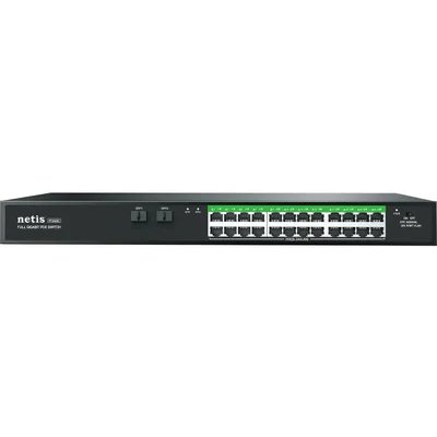 Netis P124GC Коммутатор неуправляемый PoE+, 26 портов, 24x1 Гбит/с, PoE+ 24х30 Вт (до 360Вт), Uplink SFP 2x1 Гбит/с, стальной корпус, установка в стойку