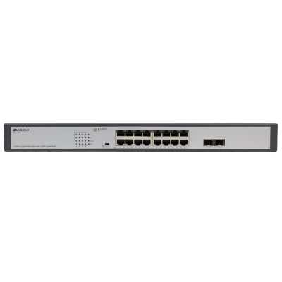 Коммутатор Unmanaged Switch 16x1000Base-T PoE, 2x1000Base-X SFP, PoE Budget 200W, Long-range PoE up to 250m, 19" w/brackets
