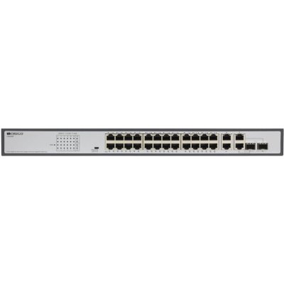 Коммутатор неуправляемый PoE ORIGO Unmanaged Switch 26x1000Base-T (24x1000Base-T PoE), 2xCombo 1000Base-T/SFP, PoE Budget 370W, Long-range PoE up to 250m, 19" w/brackets