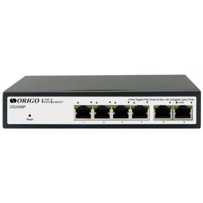 Коммутатор Smart Managed L2 PoE Switch 4 x 1000Base-T PoE+, 2 x 1000Base-T, PoE-60W budget