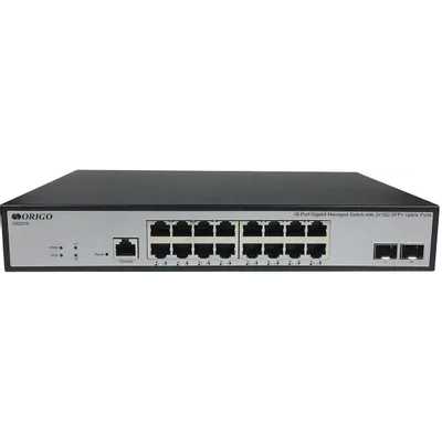 Коммутатор управляемый ORIGO OS3218/A1A, L3, 16x1000Base-T, 2x10Gbase-X SFP+, консольный порт RJ-45, комплект для установки в 19" стойку