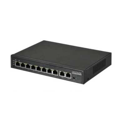 Коммутатор PoE Osnovo SW-20820(120W), 8 x FE с поддержкой PoE (IEEE 802.3af/at), 2 x GE, до 30W на порт, суммарно до 115W