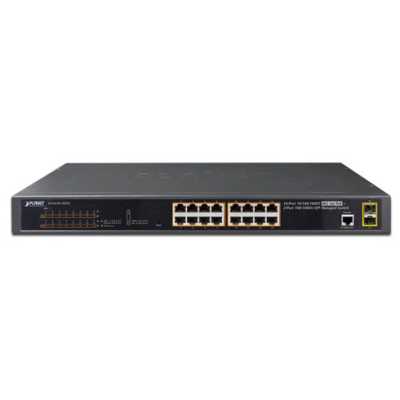Коммутатор управляемый GS-4210-16P2S IPv6/IPv4, 16-Port Managed 802.3at POE+ Gigabit Ethernet Switch + 2-Port 100/1000X SFP (220W)
