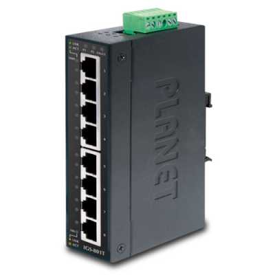 Коммутатор IGS-801T индустриальный неуправляемыйIP30 Slim type 8-Port Industrial Gigabit Ethernet Switch (-40 to 75 degree C)
