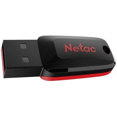 Флешка USB Netac U197 (NT03U197N-016G-20BK), 16Gb, USB 2.0, R/W 25/10, черный/красный