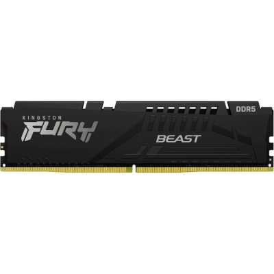 Оперативная память Kingston Fury Beast, DDR5, 32GB (1x32GB), 5600MHz, CL40, DIMM, с радиаторами, черный