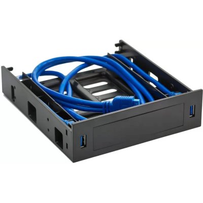 SATA EXEGATE 1708443 — EX280445RUS Салазки (переходник) для установки HDD 2.5/3.5" в отсек 5.25" с 2*USB3.0 Exegate HD-2U3