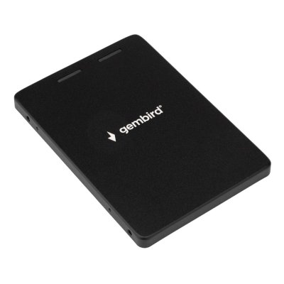M.2 GEMBIRD 11078668 — Адаптер для SSD M.2 SATA в корпус 2,5", алюминиевый корпус, черный, блистер (MF-SATA-M2