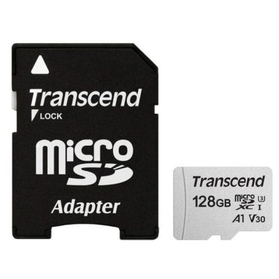 Флеш карта microSD 128GB Transcend microSDXC Class 10 UHS-I U3, V30, A1, (без адаптера), TLC