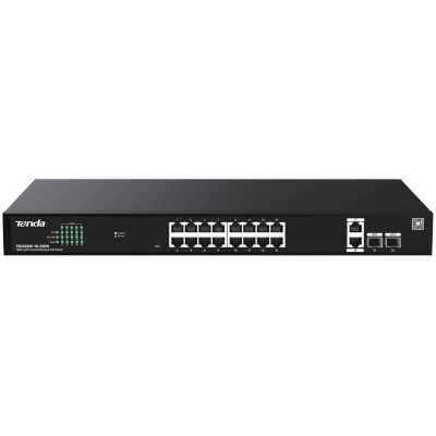 Коммутатор управляемый PoE Tenda TEG2220P-16-250W, 18 портов, 18x1 Гбит/с, SFP 2x1 Гбит/с, PoE 16x30Вт (до 230Вт)