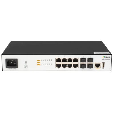 Кабель медный SNR 11145697 — SNR-S5210G-8TX-RPS Управляемый коммутатор уровня 2+, 8 портов 10/100/1000Base-T, 4 порта 1/10G SFP+, встроенный БП ~220V AC, RPS 12V DC